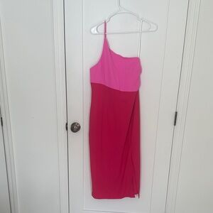 Petal & Pup Fuchsia One-Shoulder Dress